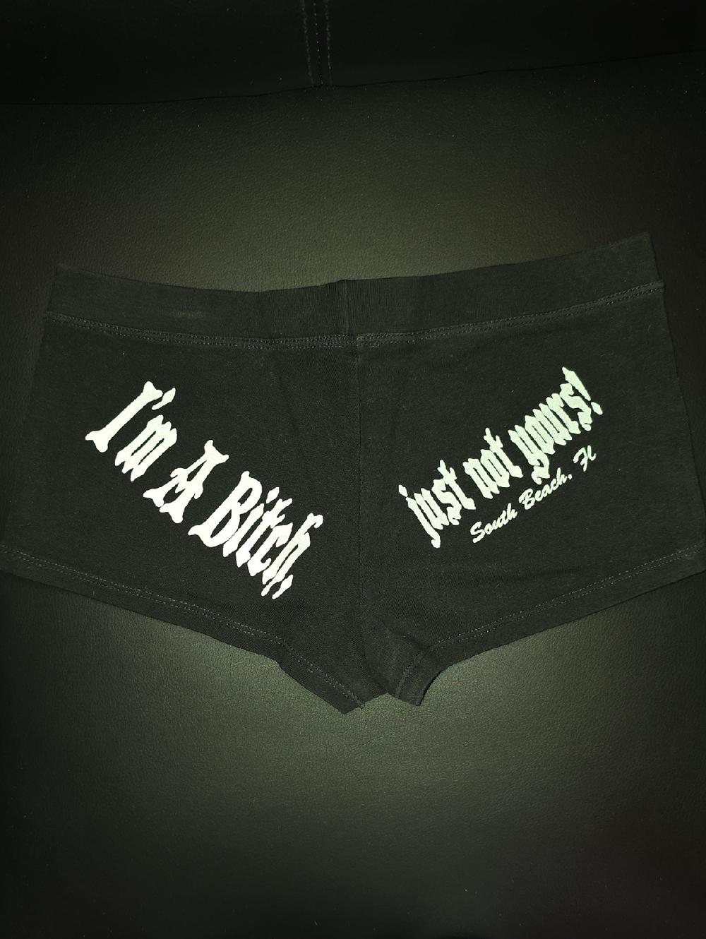 Black Women's Bike Shorts with White Graphic
